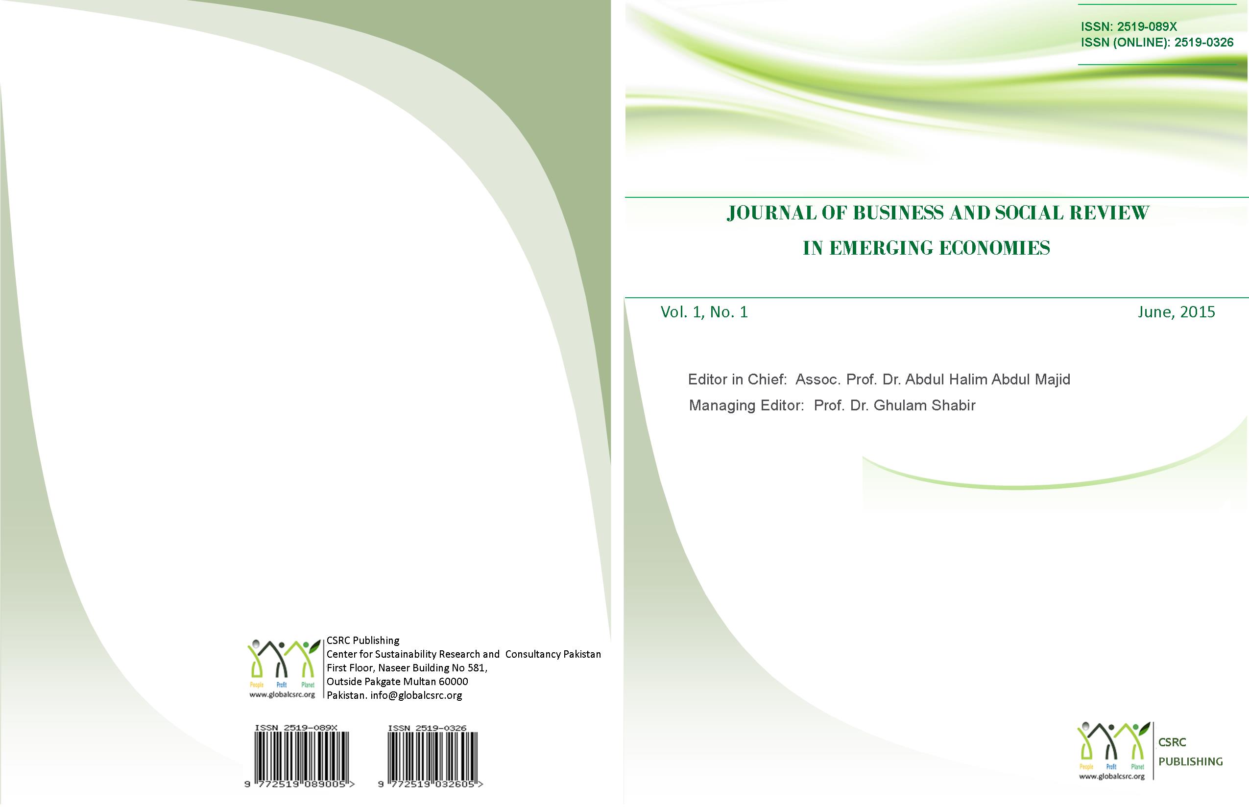 Journal of Business and Social Review in Emerging Economies, Vol 1, No. 1, June 2015